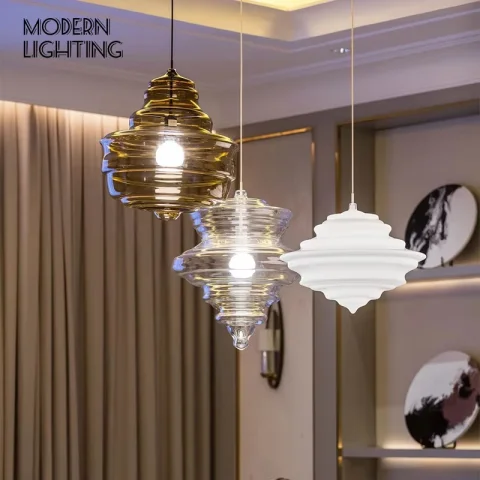 Lámpara Colgante de Cristal LED de Diseño Italiano Industrial, Estilo Bola de Cristal, para Comedor, Escalera, Isla de Cocina