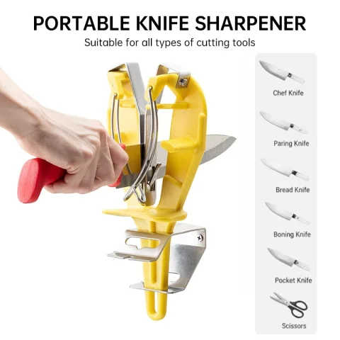 Nuevo Afilador de Cuchillos de Acero Inoxidable con Soporte, Afilador Profesional para Cuchillos de Cocina