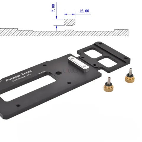 Abrazadera de riel guía cuadrada para sierra de carril de carpintería, placa de posicionamiento de ángulo recto, riel guía de aleación de aluminio, regla guía de ángulo recto