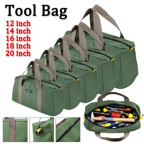 Bolsa de herramientas de electricista, bolsa de lona engrosada, bolsa de herramientas portátil, destornillador, alicates, reparación, Hardware, herramientas de mano, organizador de almacenamiento