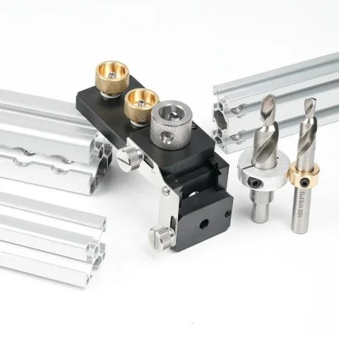 20/30/40 Guía de perforación y localizador de punzones para perfiles de aluminio, plantilla de perforación, herramienta auxiliar para roscado y perforación de perfiles de aluminio