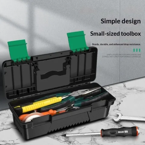 ㈅ Caja de herramientas de 10 pulgadas, caja de almacenamiento de herramientas de plástico para carpintería, reparaciones eléctricas, caja de herramientas portátil, caja de almacenamiento, caja de herramientas de plástico