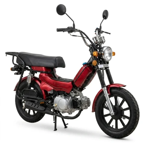Ciclomotor de 48cc con Pedal de Acelerador, Motocicleta Utilitaria Todoterreno de 4 Tiempos, Bicicleta Motorizada Totalmente Automática para Desplazamientos Urbanos Diarios 1