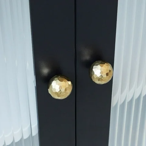 Manija Redonda Grande y Pequeña con Patrón de Martillo, de Latón, Cobre Dorado Pulido y Esmaltado, para Cajones, Armarios y Puertas de un Solo Orificio 5