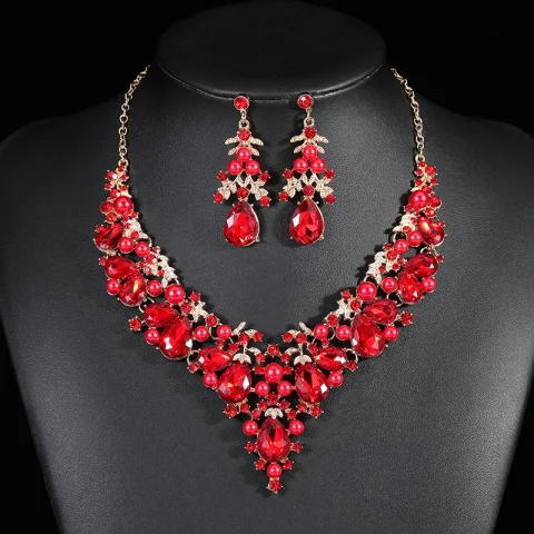 Conjunto de collar de aleación para mujer, accesorios nupciales elegantes, dúo