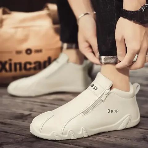 2024 nuevos zapatos informales para hombres, botines de lujo con punta redonda para hombres, zapatos ligeros sin cordones para caminar, zapatillas cómodas para exteriores para hombres, zapatillas altas