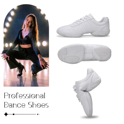 Zapatos de baile para mujer y hombre, zapatillas modernas de suela blanda para Jazz, aeróbicos, transpirables, ligeras, deportivas de baile, zapatillas de gimnasia para porristas 5