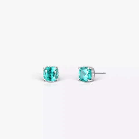 Conjunto de Joyas de Cuatro Garras: Collar Verde, Anillo de Diamante de Alto Carbono, Pulsera Tesoro Verde, Pendientes Cuadrados Princesa 4
