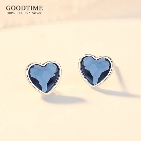 Conjunto de joyería de cristal de lujo para mujer, conjunto de corazón de plata de ley 925 pura, regalo para novia, fiesta de boda 3