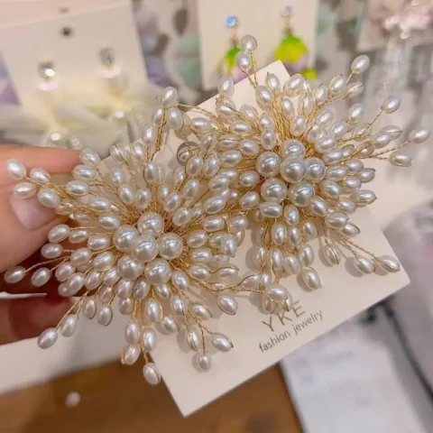 Pendientes de Joyería Versátiles para Novia, Accesorios Brillantes para Mujer, Pendientes de Perlas con Cuentas, para Vestido de Novia