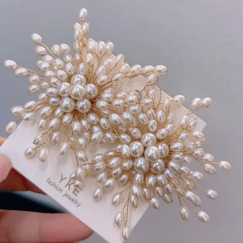 Pendientes de Joyería Versátiles para Novia, Accesorios Brillantes para Mujer, Pendientes de Perlas con Cuentas, para Vestido de Novia