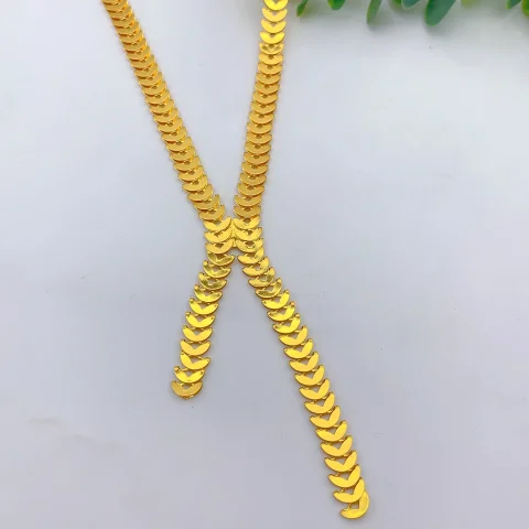 Conjuntos de joyería de Dubái para mujer, collares de cadena larga, pendientes, conjunto de tres piezas, Color dorado de 24 quilates, regalos de fiesta de boda eritrea 4
