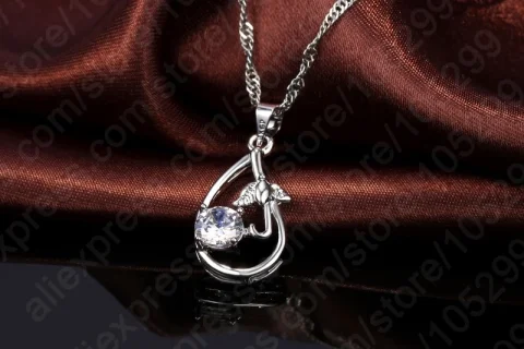 Juegos de joyería nupcial para boda para mujer, collar y pendientes, joyería de estilo romántico de Plata de Ley 925 para mujer como regalo 4