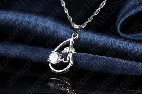 Juegos de joyería nupcial para boda para mujer, collar y pendientes, joyería de estilo romántico de Plata de Ley 925 para mujer como regalo 5