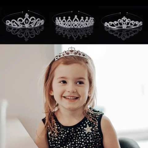 Joyas para el Cabello Royal para Mujer, Accesorios para el Cabello de Novia con Pedrería, Corona de Princesa, Tiaras de Cristal para Boda