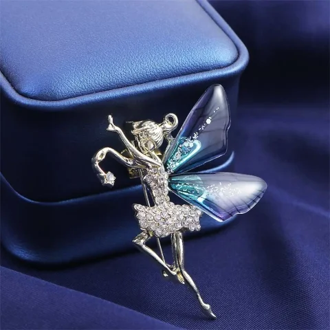 Joyería Femenina, Accesorios de Boda, Regalo para Damas, Corsage para Abrigo, Broches de Cristal para Mujer, Broche de Alas de Ángel, Broche de Bailarina, Pin de Solapa