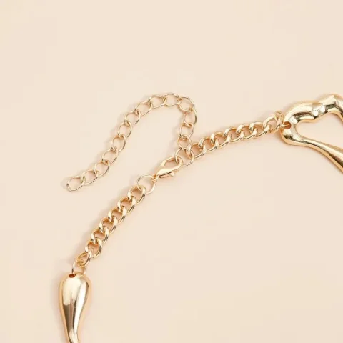 Conjunto de Joyería de Diseño Geométrico Irregular, Collar y Aretes Ajustables, Ligeros, Estilo Gótico Retro, Regalo para Chicas 3