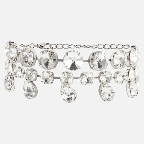 Conjuntos de joyas de cristal redondo para mujer, accesorios de boda de lujo con diamantes de imitación, collar nupcial de Dubái, conjunto de pendientes, 2024