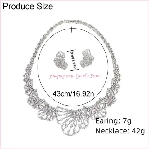 Collar y pendientes de aleación de circonio resistentes con diseños elegantes para mujeres de moda, uso diario, ropa informal 4