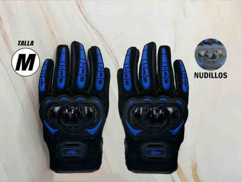 GUANTES LARGOS AZUL TALLA M NUDILLO DESIGN P/MOTO LH- 04AZ-M 1