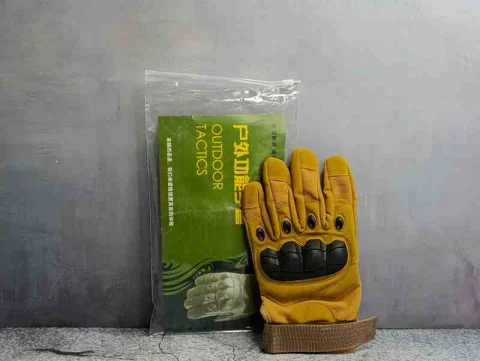 GUANTES LARGOS MARRON TALLA L 3F NUDILLO P/MOTO 902222M-L 1
