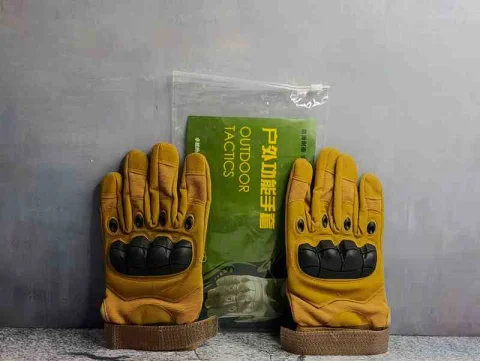 GUANTES LARGOS MARRON TALLA M 3F NUDILLO P/MOTO 902222M-M 1