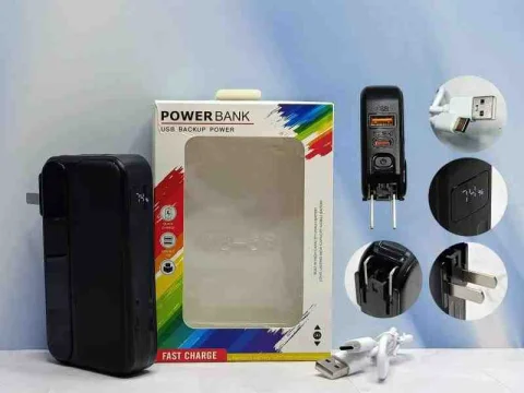 POWER BANK NEGRO ENCHUFE+USB+TIPOC 10000MAH 12016-10