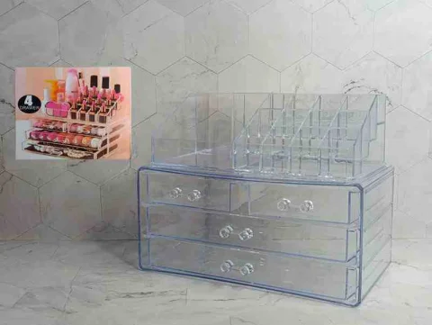 ORGANIZADOR D/COSMETICOS JN-148 4PARTES TRANSP
