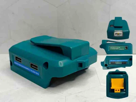 BASE P/BATERIA CON LINTERNA+CARG+POWE R BANK 2USB 18V 13343
