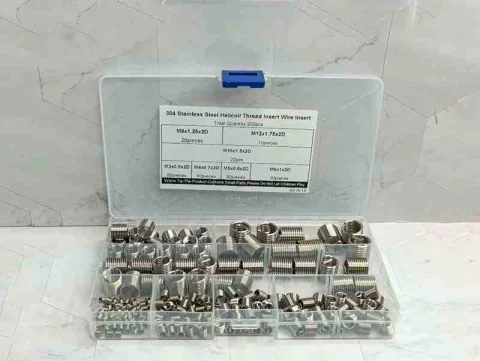 CAJA 200PCS ROSCA HELICOIDAL 304 7MED M3-M12 13219-200