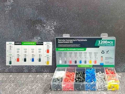 CAJA DE TERMINALES 1200PCS REDONDO E0508/E10-12 13877