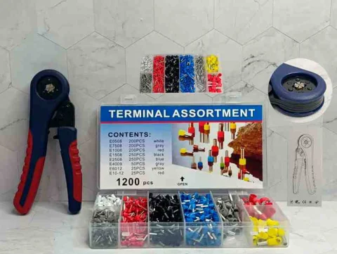 KIT PONCHADORA+CAJA DE TERMINALES HAND CRIMPING 1200PCS 13150 1