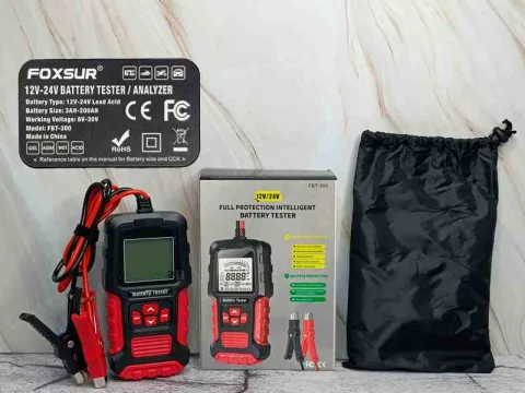 TESTER PROBADOR DE BAT FOXSUR 12V 24V FBT-300