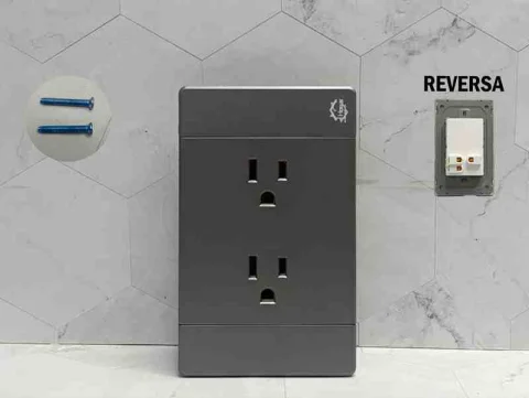TOMA CORRIENTE DOBLE-LUJO GRIS HL 118V-13-G