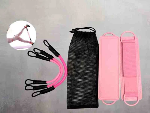 SET ROSADO DE CORREAS VALEO P/TOBILLO+LIGAS PARA GYM 12541RS