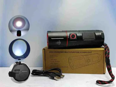 LINTERNA LED NEGRA- ROJO CAJA MARRON HIGH-POWERRED 11124