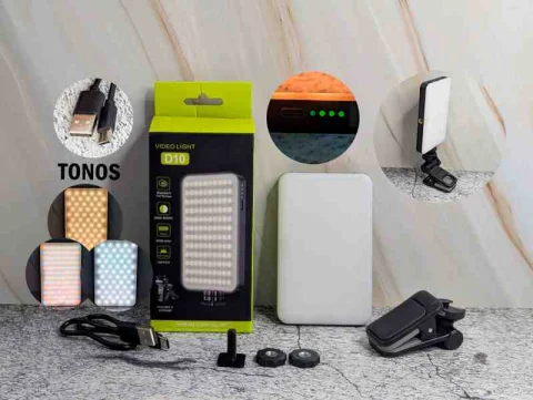PANTALLA LUZ D10 P/CELULAR RECT 2TONOS VIDEO LIGHT D10 1
