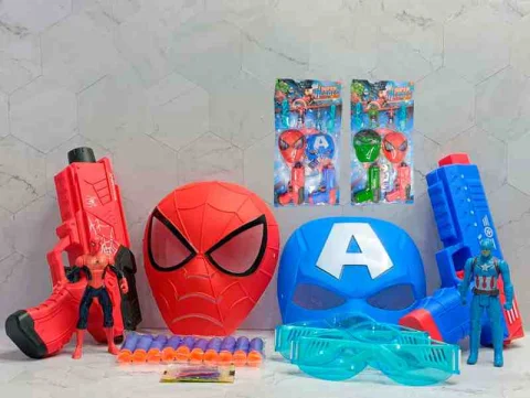 SET DE 2PISTOLAS DE DARDOS+MASCARAS AVENGERS NO.1853-G18