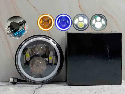 FARO LED 7" REDO 6LUPA TIPO8 ARO BLANCO B/AM/AZ H4 AXL-145 12251 1