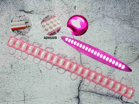 MODULO LED OVALADO 20X3 ROSADO 12V 12128RS 1