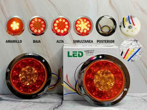 PAR STOP 12V DOBLE BD-CROM-PLAST REDO 16L ROJO-AMA 14CM 12282RAM 1