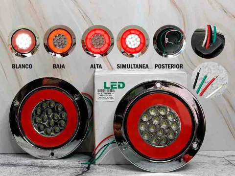 PAR STOP 12V MATE BD- CROM-PLAST REDO ROJO-BLANCO 14L 14CM 12286RBL
