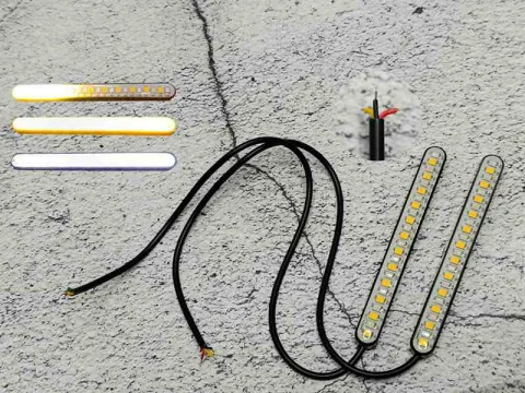 PAR TIRA 24 LED+STROBO BLANCO- AMARILLO 12098B 1