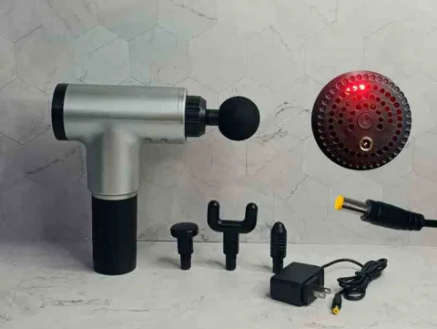 MASAJEADOR PLATEADO FASCIAL GUN 25W RECAR KH-320P