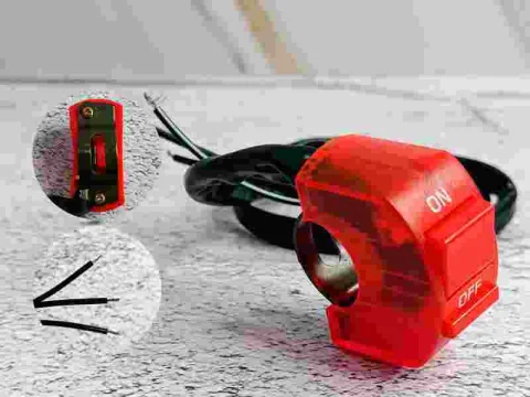 INTERRUPTOR P/ LUCES MOTO 2PASES ROJO PLAST 12106R 1
