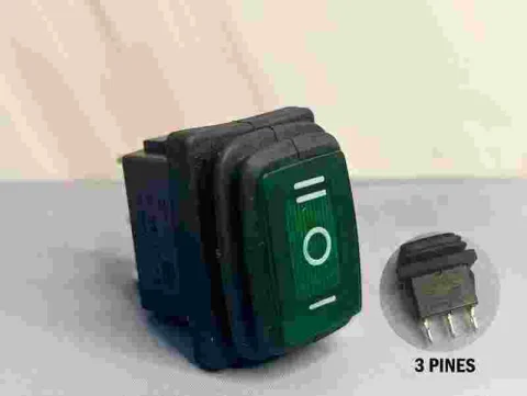 INTERRUPTOR RECTANG 3PASES VERDE IMPERM GESIBO 250V 6A 12587V 1