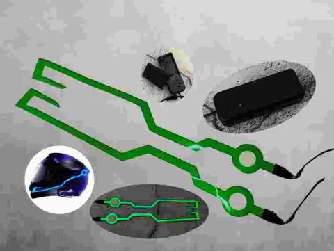 PAR PEGATINA VERDE OSCURO LED PARA CASCO 12854VO 1