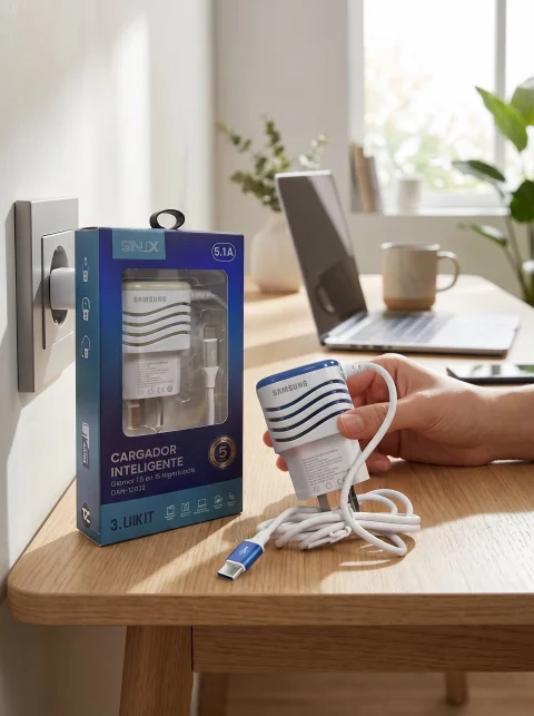 CARGADOR SAMSUNG TIPO C+ 2USB 1