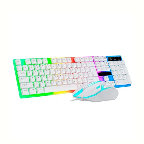 KIT MOUSE TECLADO D500 BLANCO RETROILUMINADO