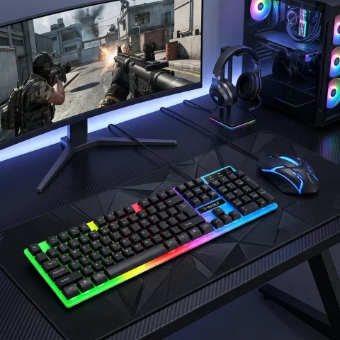 KIT TECLADO MOUSE GAMER NEGRO 1